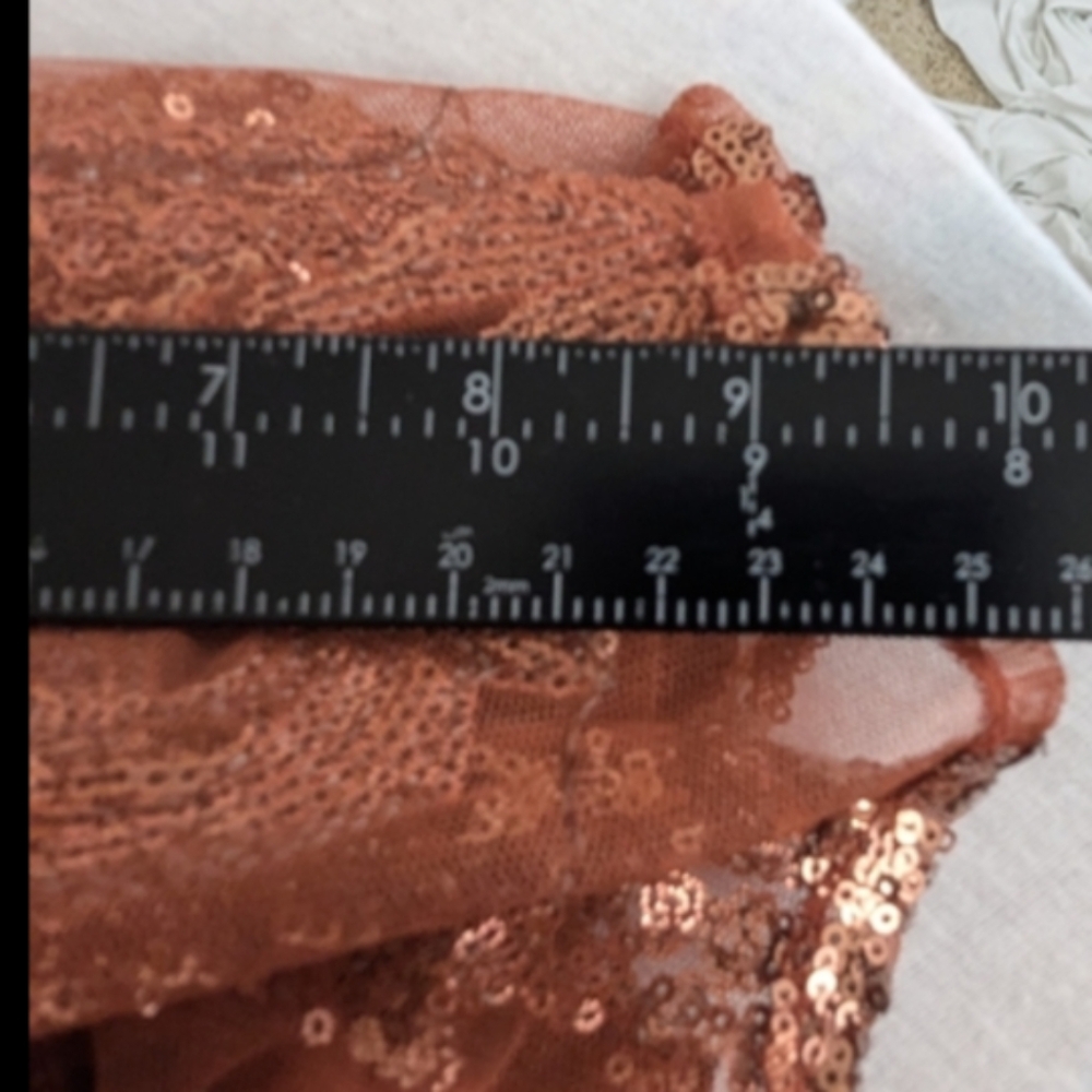 Southern Fried Chics NWT Copper Sequin Duster Medium - Picture 9 of 14